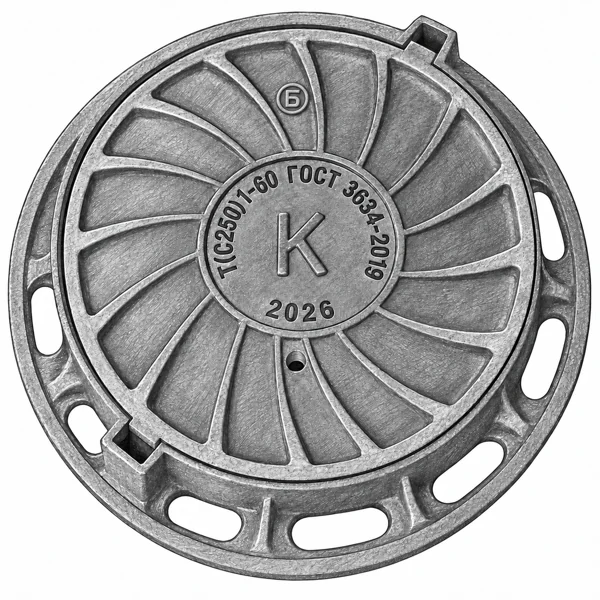 Эскиз чугунного люка Т(С250)-1-60 с корпусом