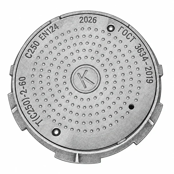 Эскиз чугунного люка Т(С250)-2-60 ВЧШГ